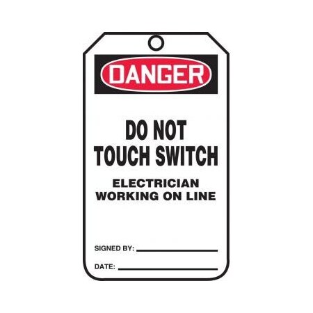 OSHA DANGER SAFETY TAG DO NOT TOUCH MDT107PTP